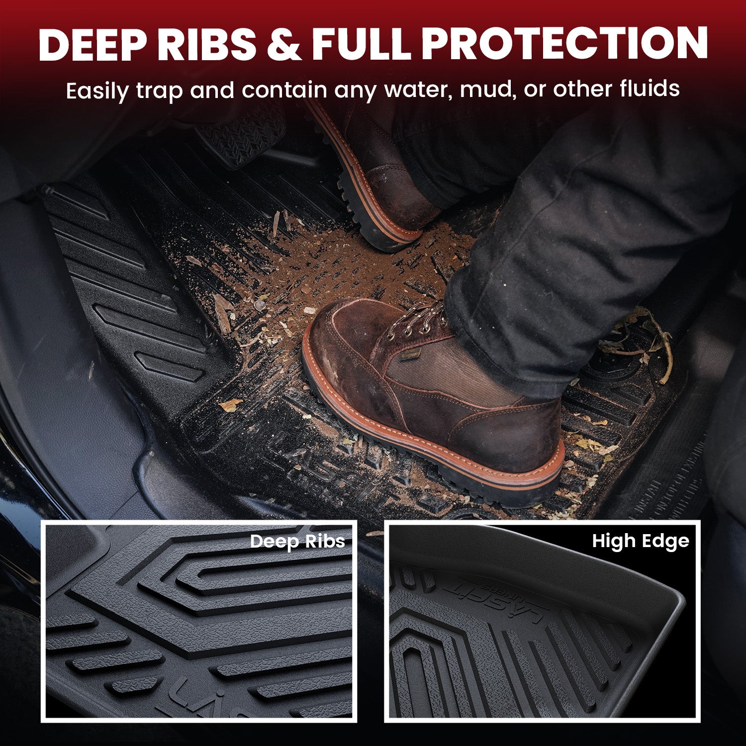Fit for 2007-2011 Dodge Sprinter 1st Row Floor Mats, Fit Cargo Van Not fit Passenger Van or Crew Van - Image 2
