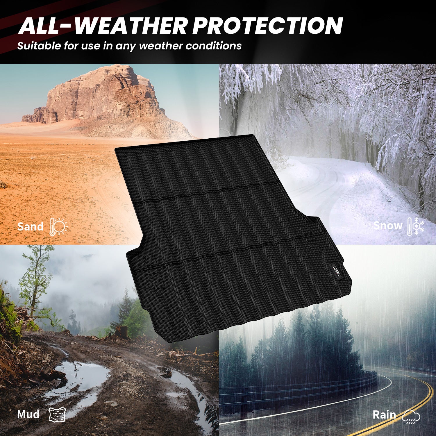 Fit for 2023-2026 Chevrolet Colorado Heavy Duty 61.7"(5FT) Bed Mat or Tailgate Mat - Image 4
