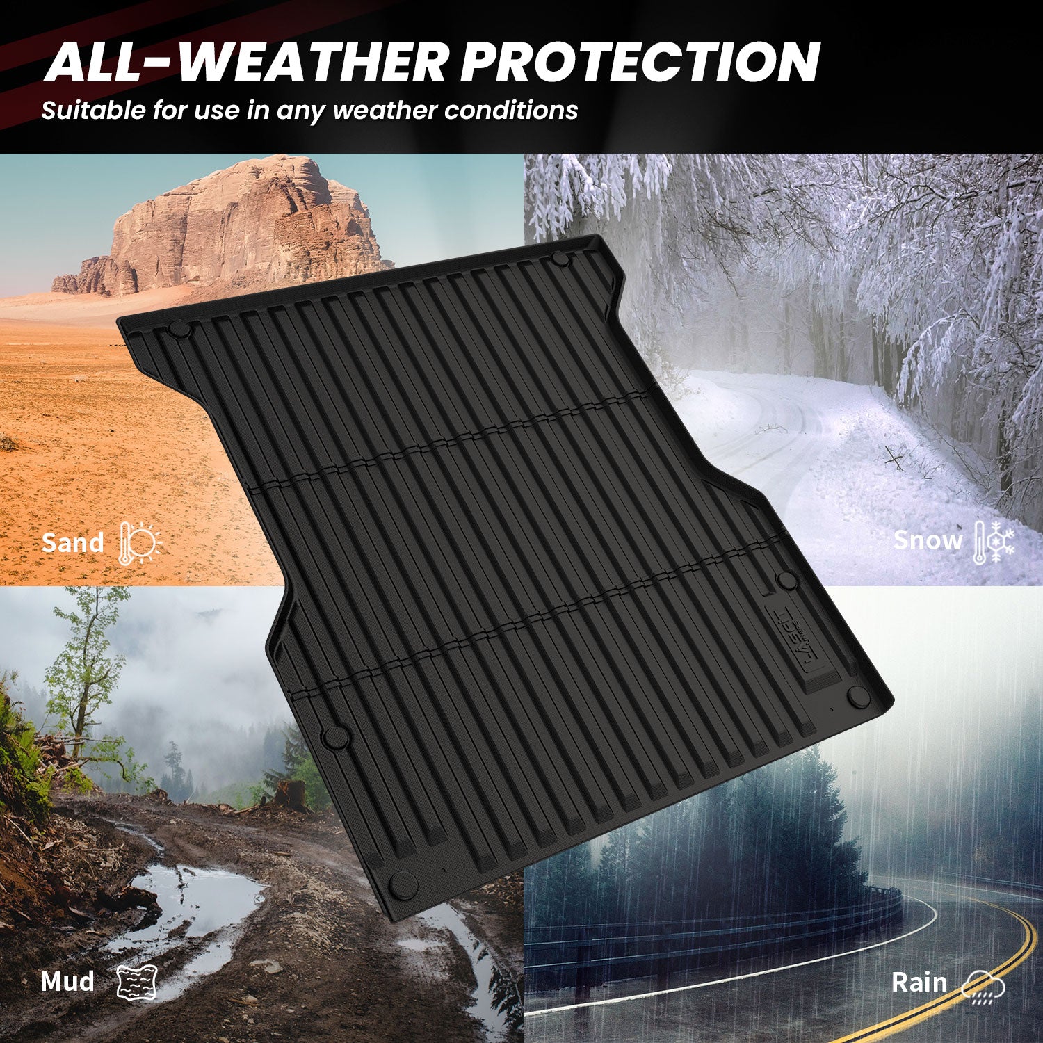 Fit for 2024-2026 Toyota Tacoma 5FT or 6FT Heavy Duty Truck Bed Mat or Tailgate Mat - Image 5