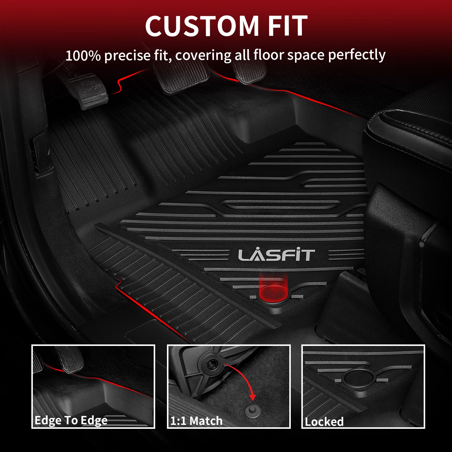 Fit for 2015-2026 Ford F-150 1st Row Floor Mats, Fit Carpet Floor Only - Image 3