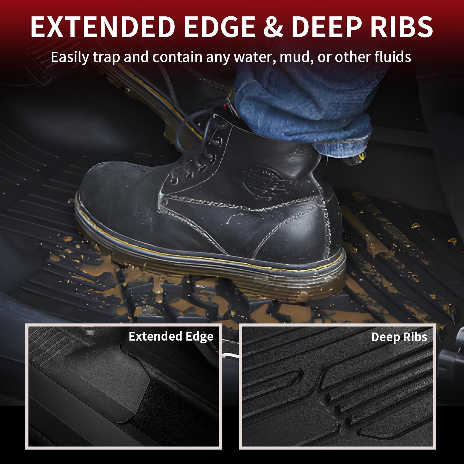 Fit for 2015-2026 Ford F-150 1st Row Floor Mats, Fit Carpet Floor Only - Image 2