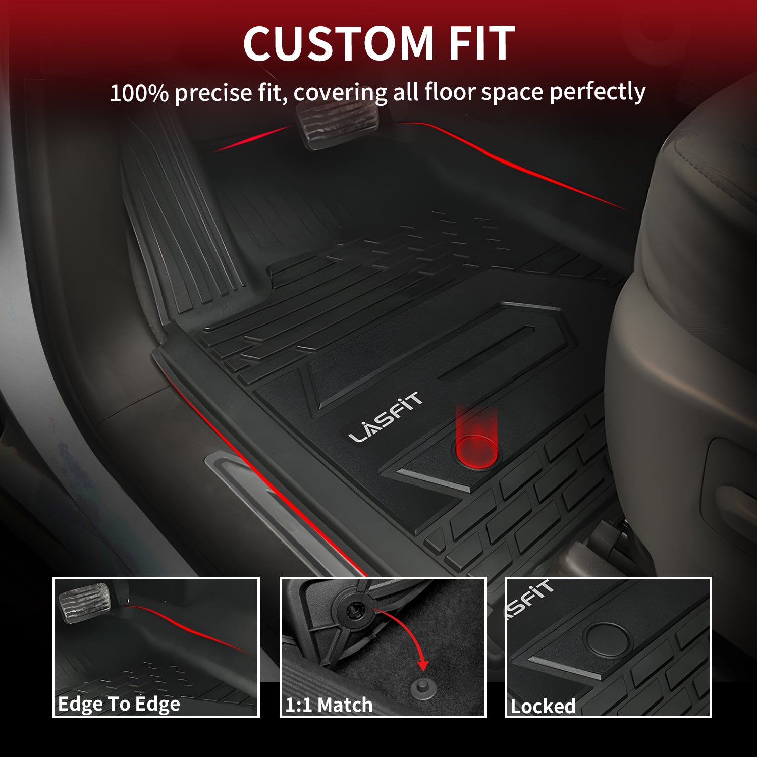 Fit for 2019-2026 Chevrolet Silverado 1500 1st Row Floor Mats, Fit Bucket Seat & Carpet Floor Only, Not for 2019 Silverado LD - Image 5