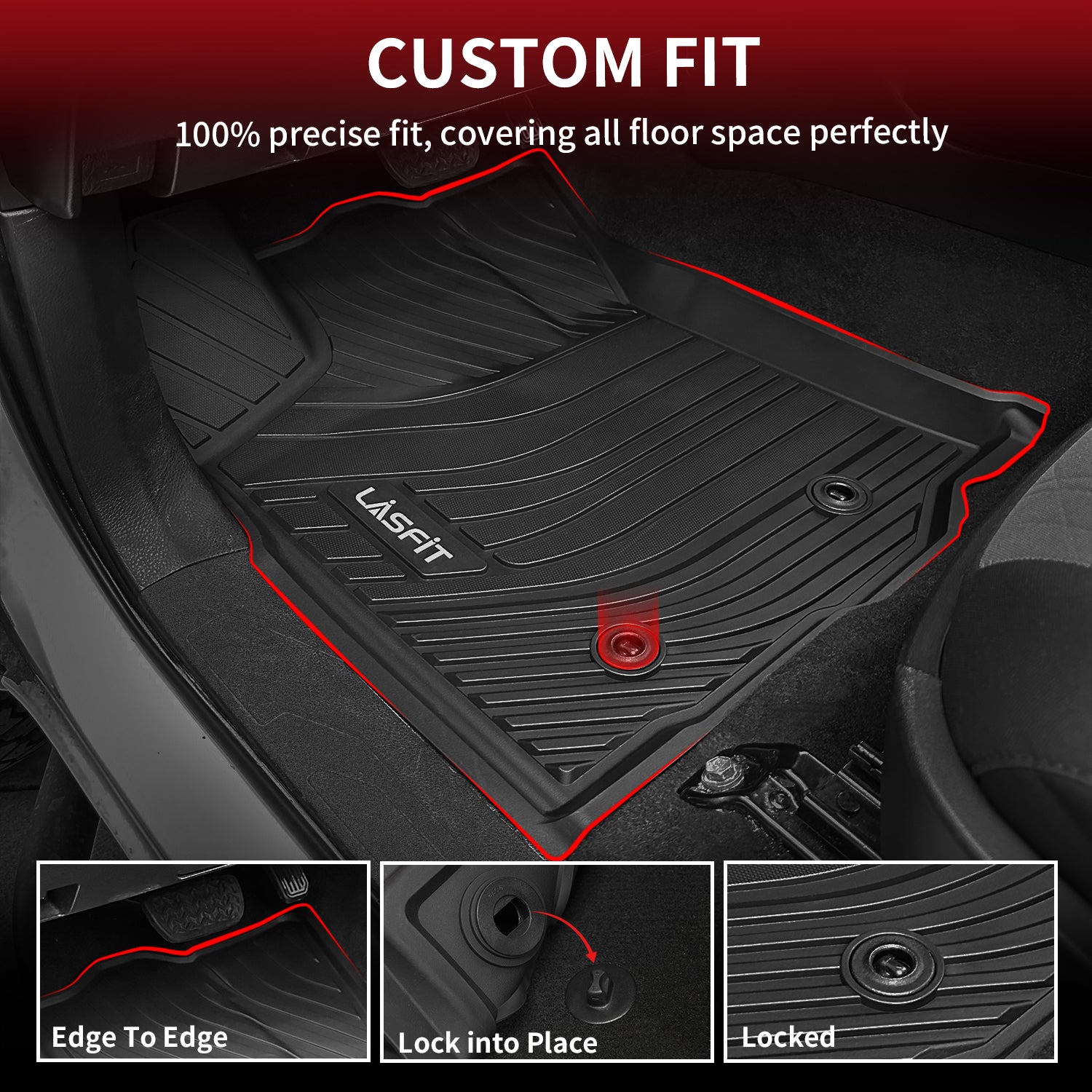 Fit for 2016-2023 Toyota Tacoma Floor Mats, Fit Automatic Transmission Only - Image 3