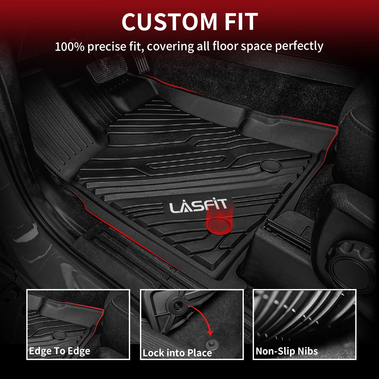Fit for 2020-2023 Ford Ranger Floor Mats 1st & 2nd Row Seat, Fit SuperCrew ONLY - Image 2