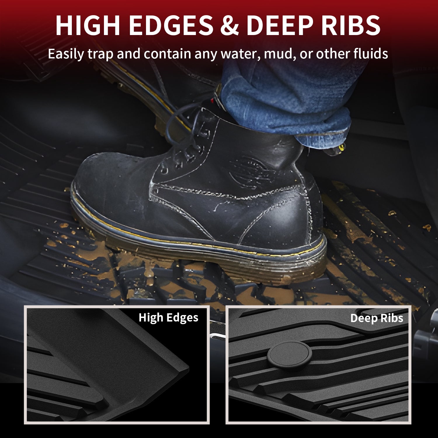 Fit for 2020-2023 Ford Ranger Floor Mats 1st & 2nd Row Seat, Fit SuperCrew ONLY - Image 3