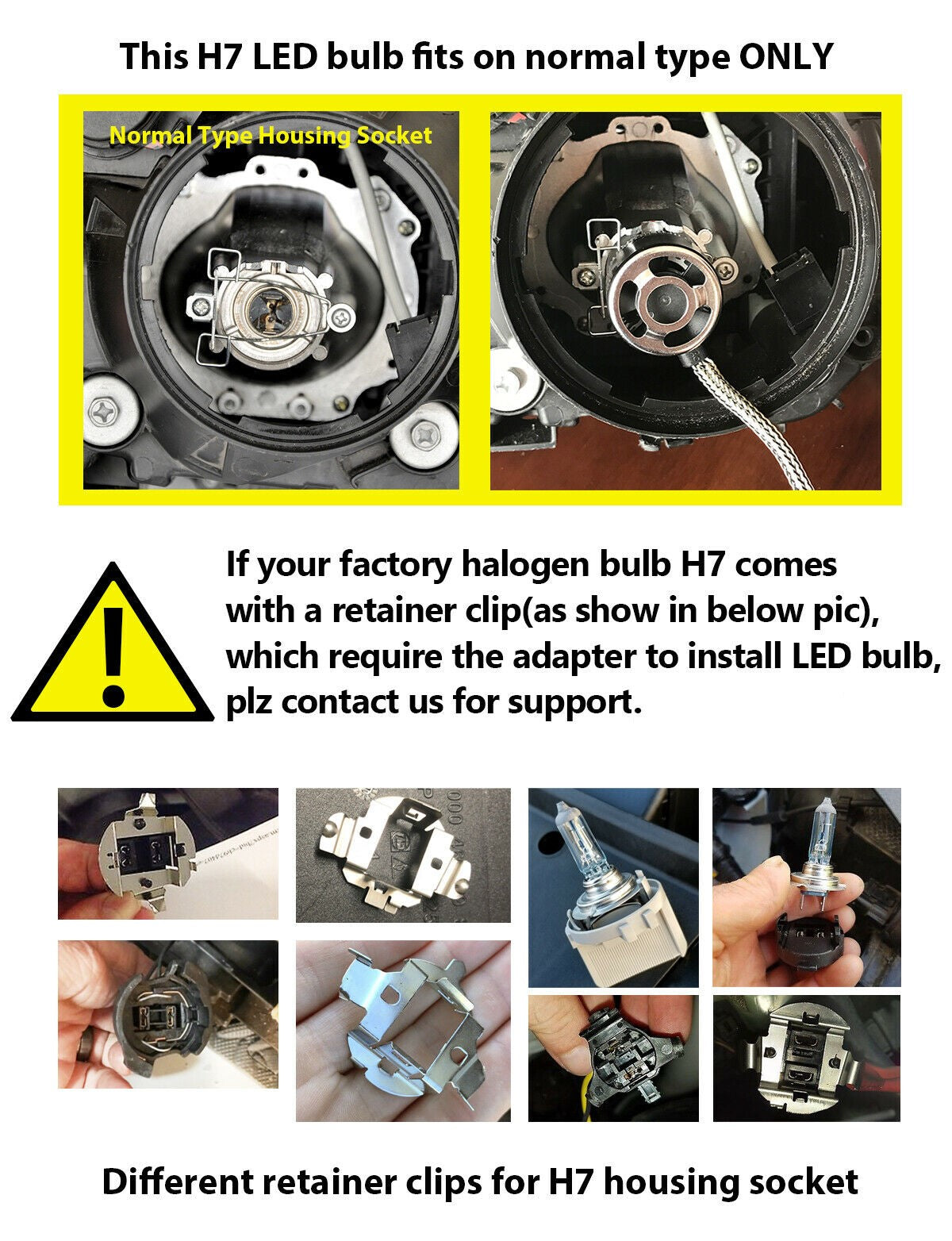 H7 LED Bulbs with Retainer Adapter Plug and Play Customized Design for Hyundai/Kia, 2 Bulbs - Image 2