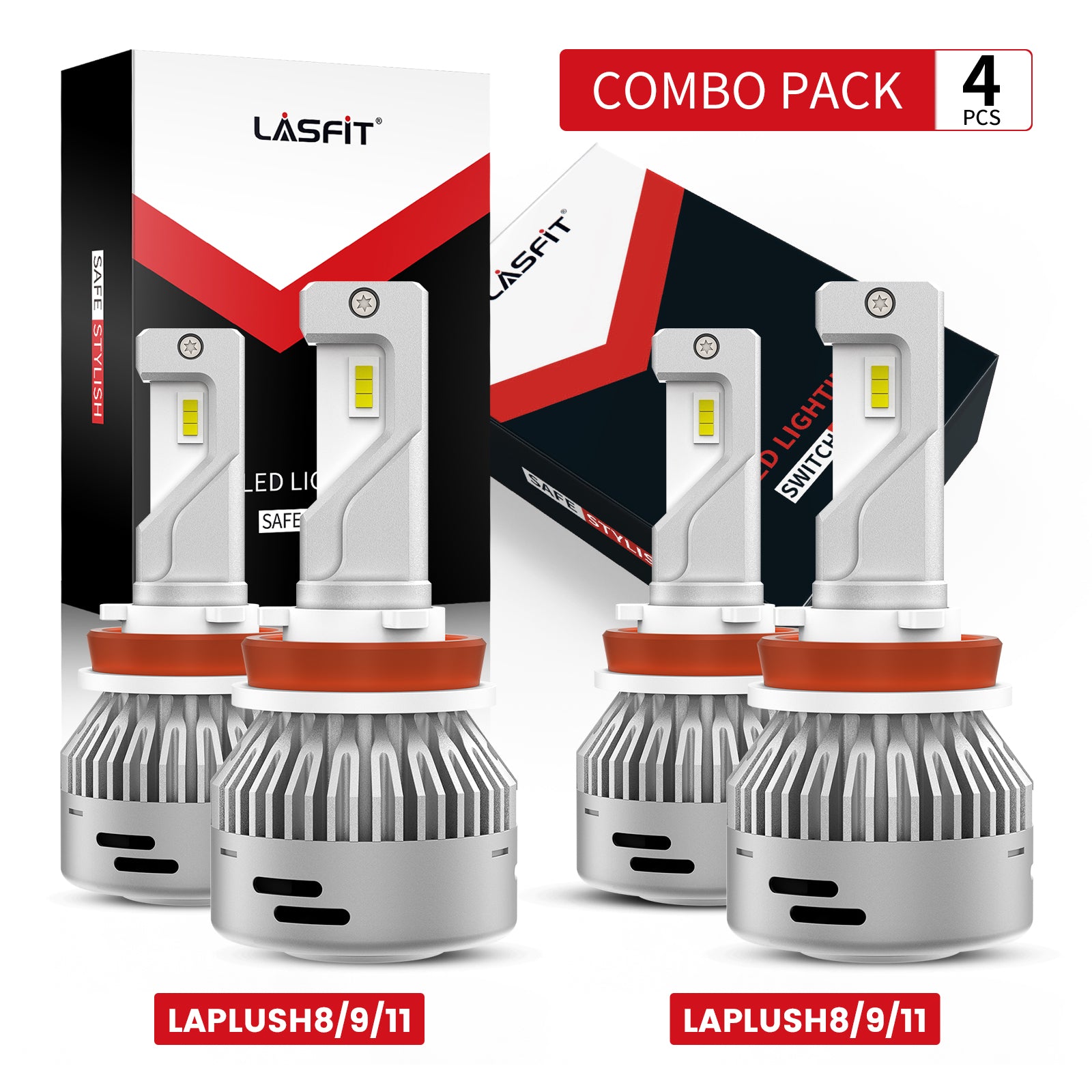60W H8 H9 H11 LA Plus Series Combo Pack | 6,000LM 6000K LED Bulbs