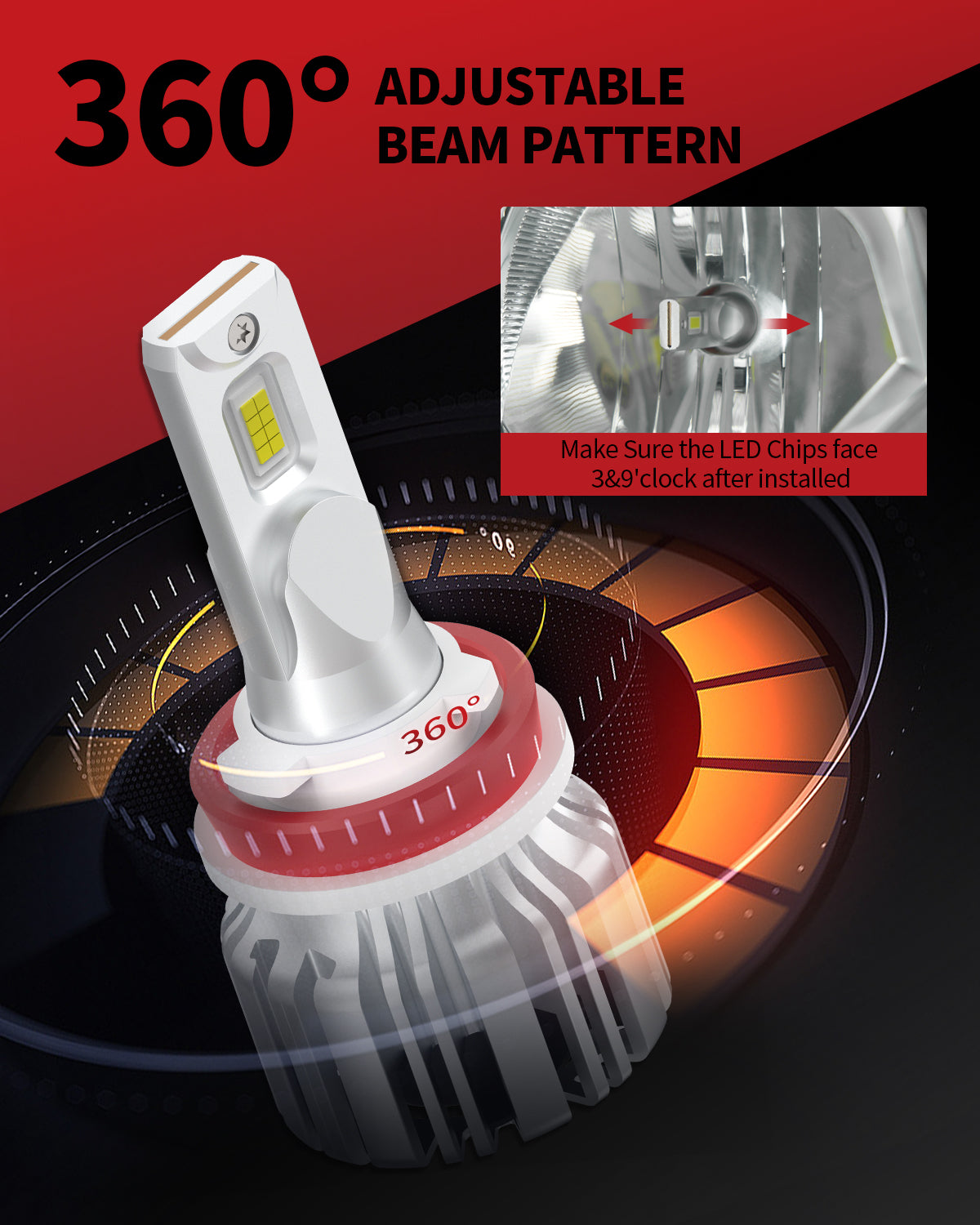 50W H11 9005 LC Plus Series Combo Pack | 5,000LM 6000K LED Bulbs - Image 3