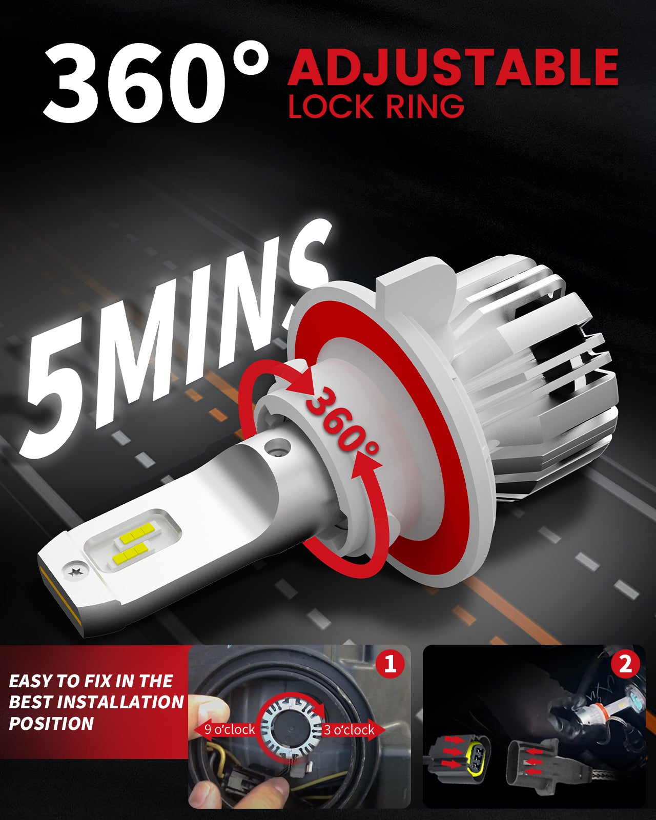 50W H10 H13 LC Plus Series Combo Pack | 5,000LM 6000K LED Bulbs - Image 3