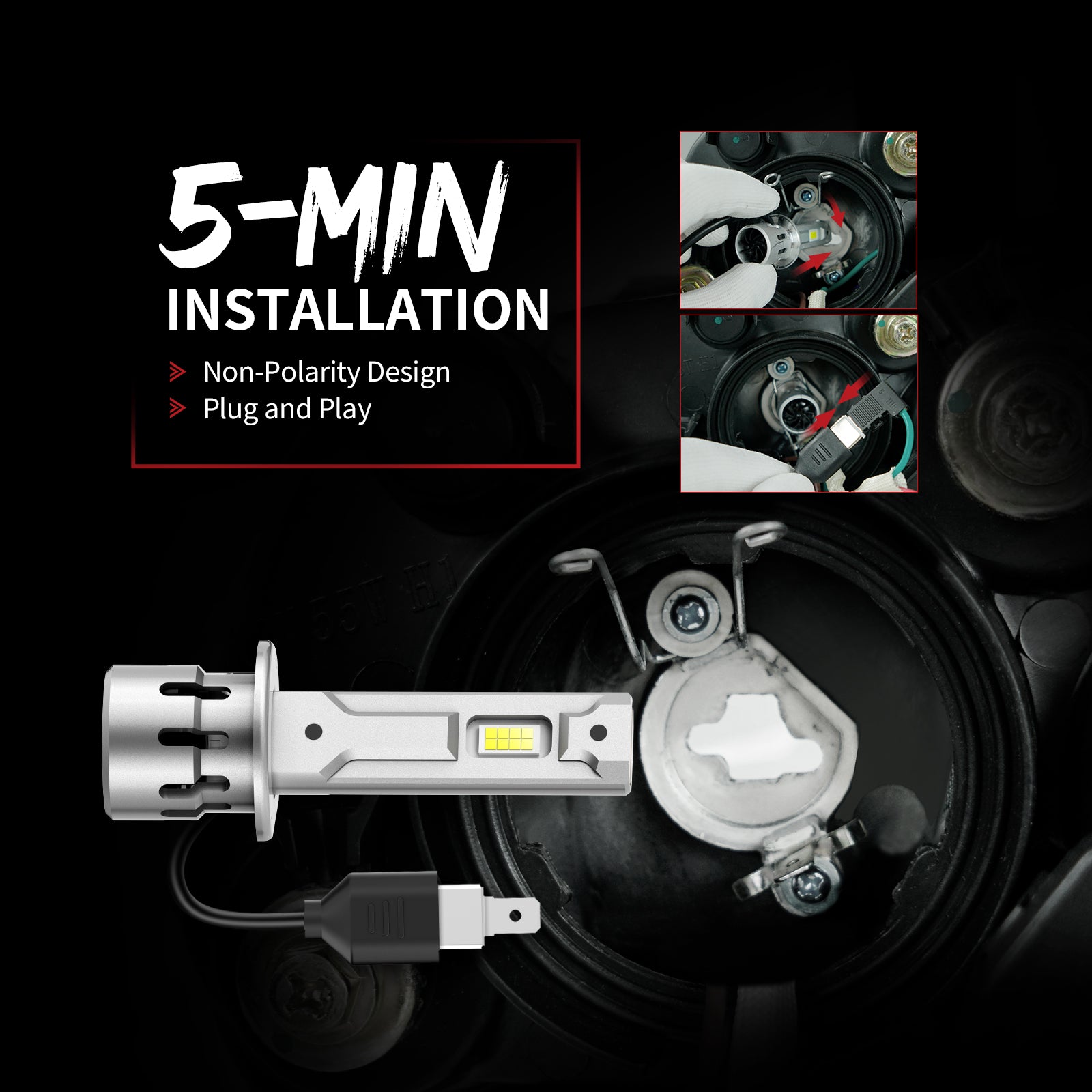 60W H1 LA Air Series | 6,000LM 6000K LED Bulbs - Image 5