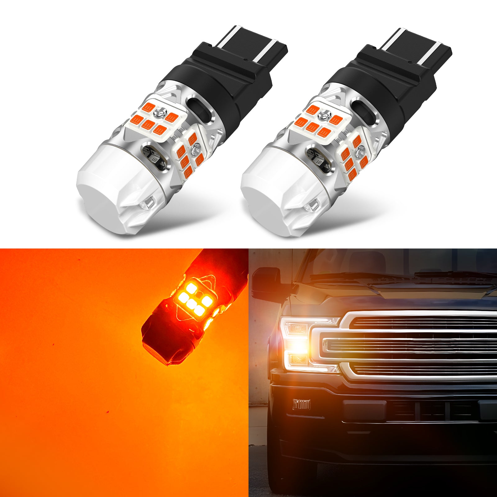 4257 LED Turn Signal Bulbs CanBus-Ready Amber | T3 Series - Image 5
