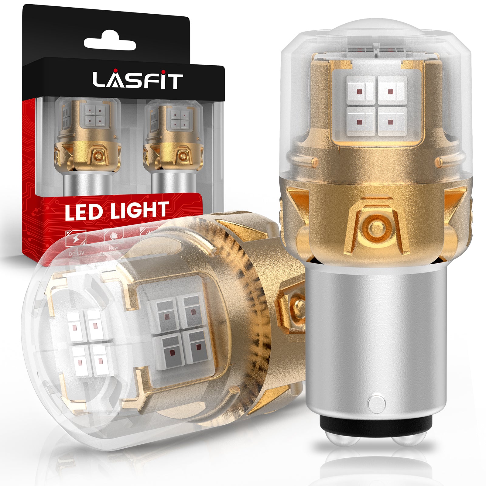 1157 2057 2357 7528 LED Brake Tail Stop Parking Light Bulb | Brilliant Red (Don't Work for Trucks), 2 Bulbs | Upgraded L2 Series
