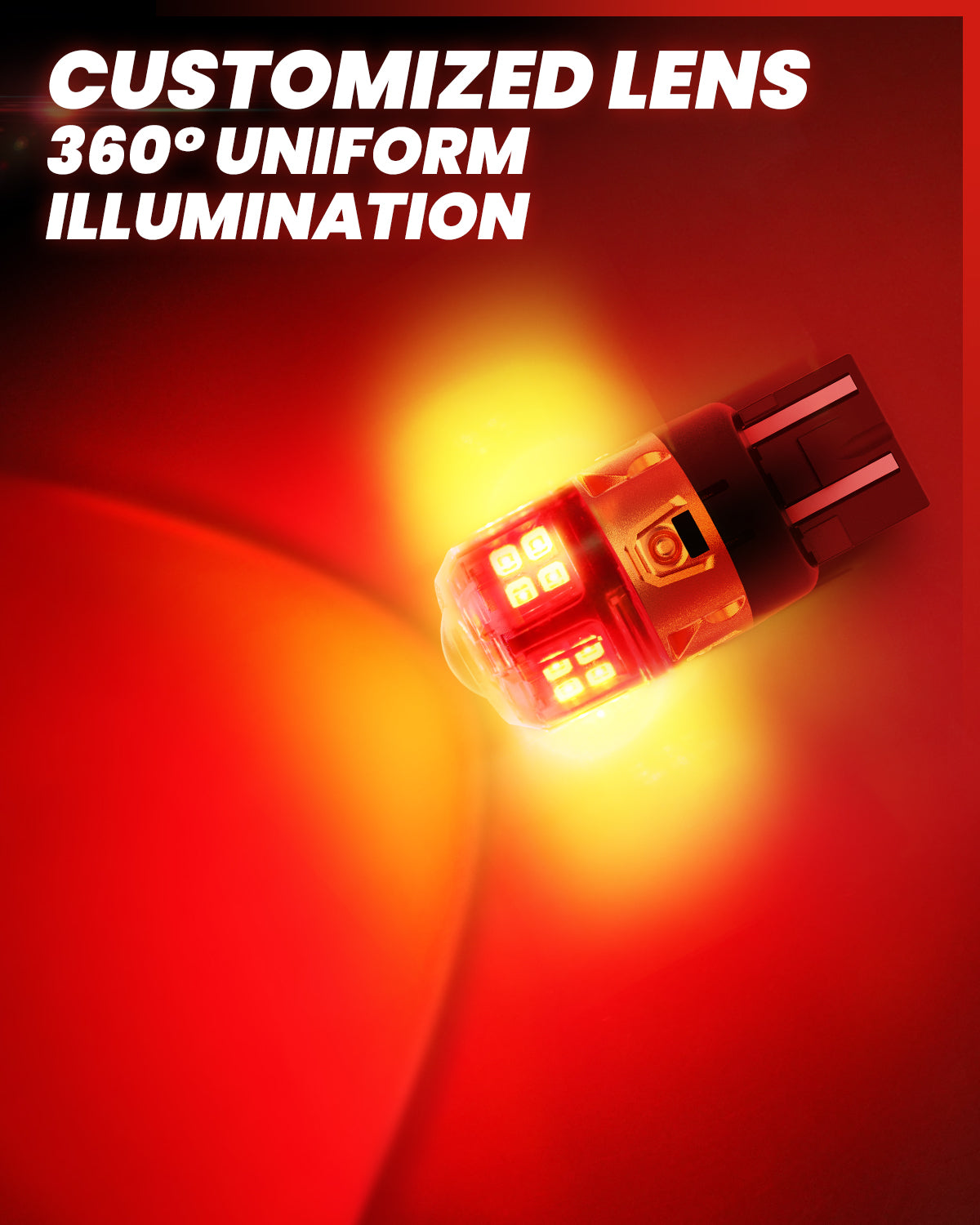 7443 7440 7444 LED Brake Tail Stop Parking Light Bulb | Brilliant Red, 2 Bulbs | Upgraded L2 Series - Image 3