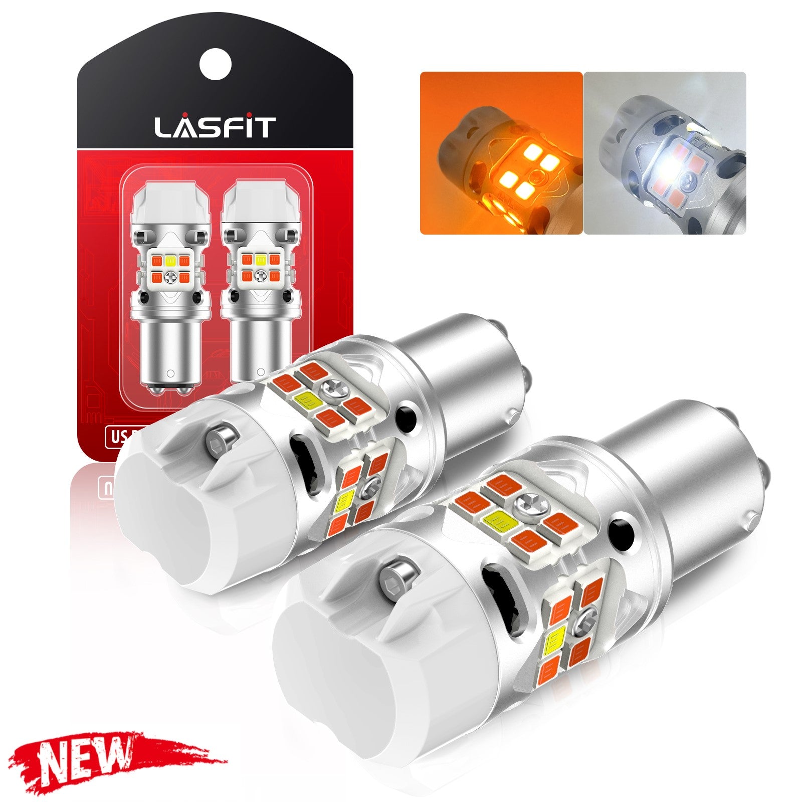 1157 2057 LED Front Turn Signal Bulbs CanBus-Ready Switchback | T3 Series