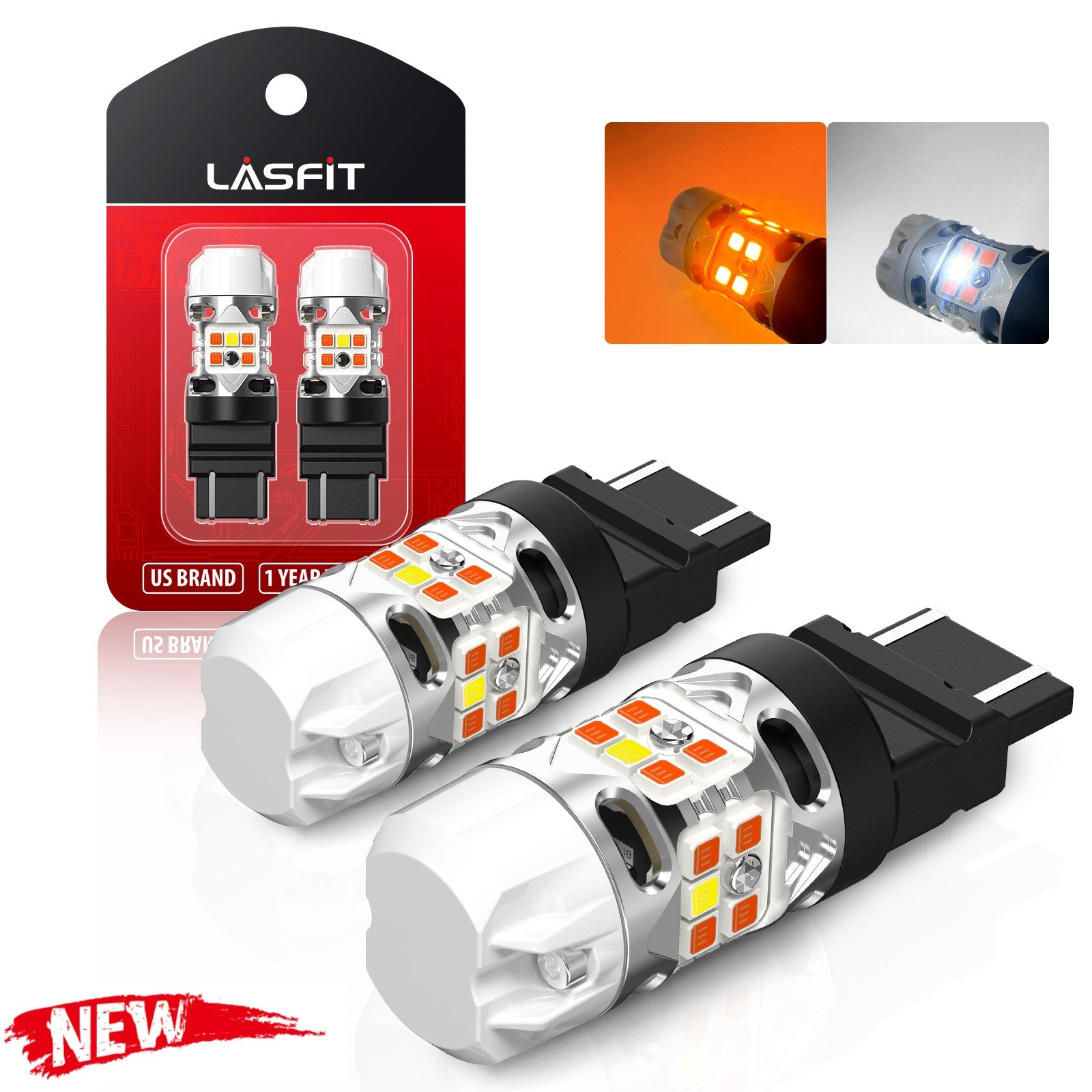 4257 LED Front Turn Signal Bulbs CanBus-Ready Switchback | T3 Series