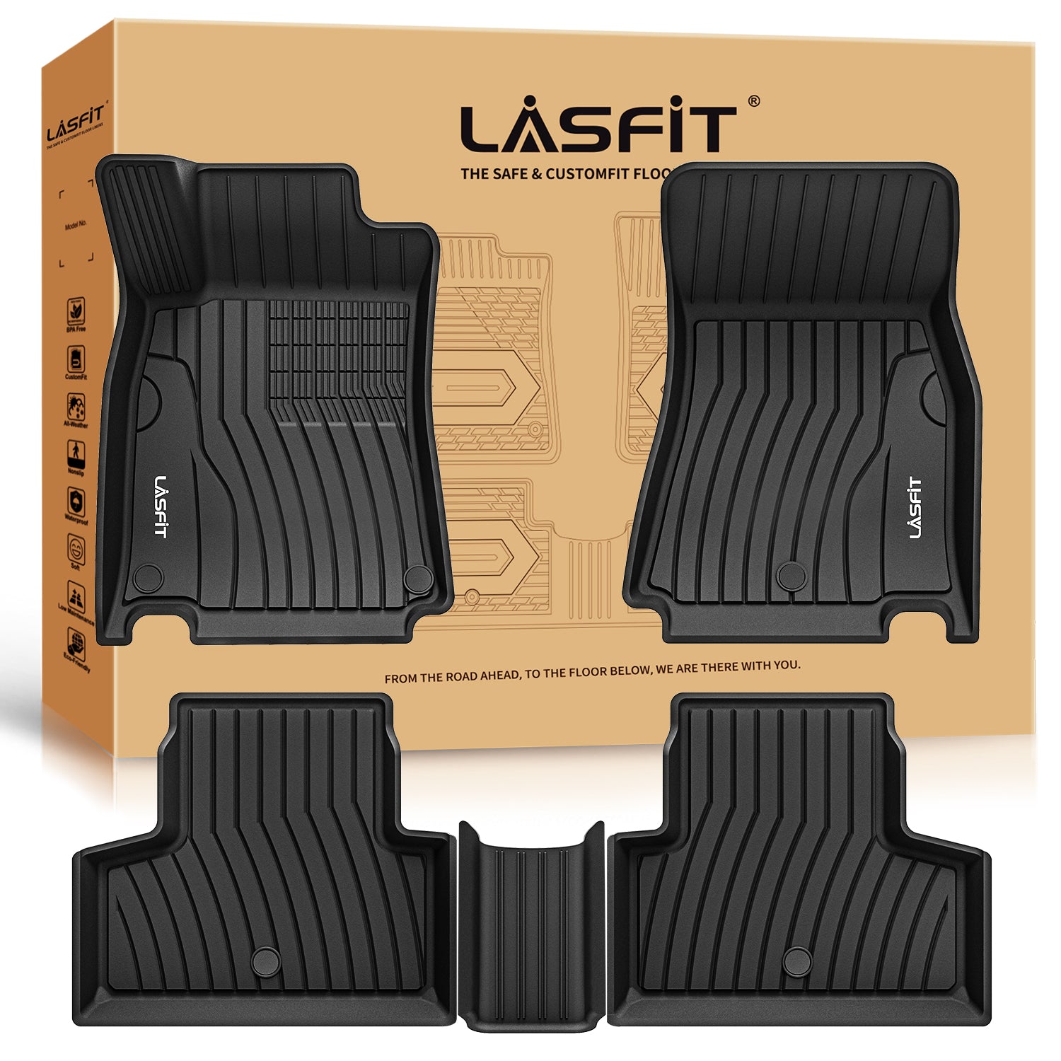 Fit for 2020-2026 Mercedes Benz GLB Custom Floor Mats TPE Material 1st & 2nd Row