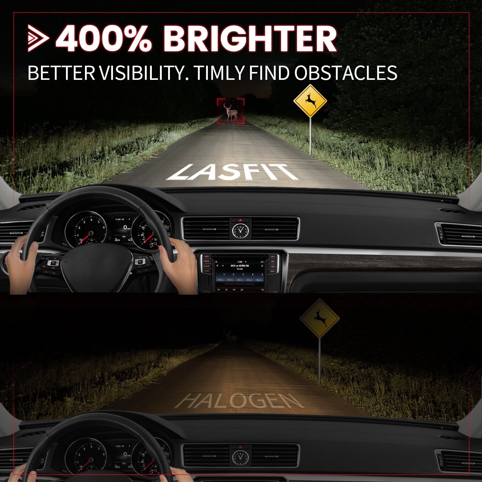 H7 LED Bulb w/Retainer Adapter Fit for Volkswagen Golf Passat GTI Tiguan Mercedes-Benz Metris | 2 Bulbs - Image 3