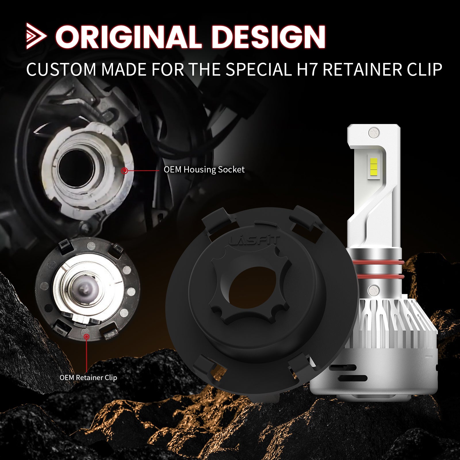 H7 LED Bulbs with Retainer Adapter Plug and Play Customized Design for Hyundai/Kia, 2 Bulbs - Image 3