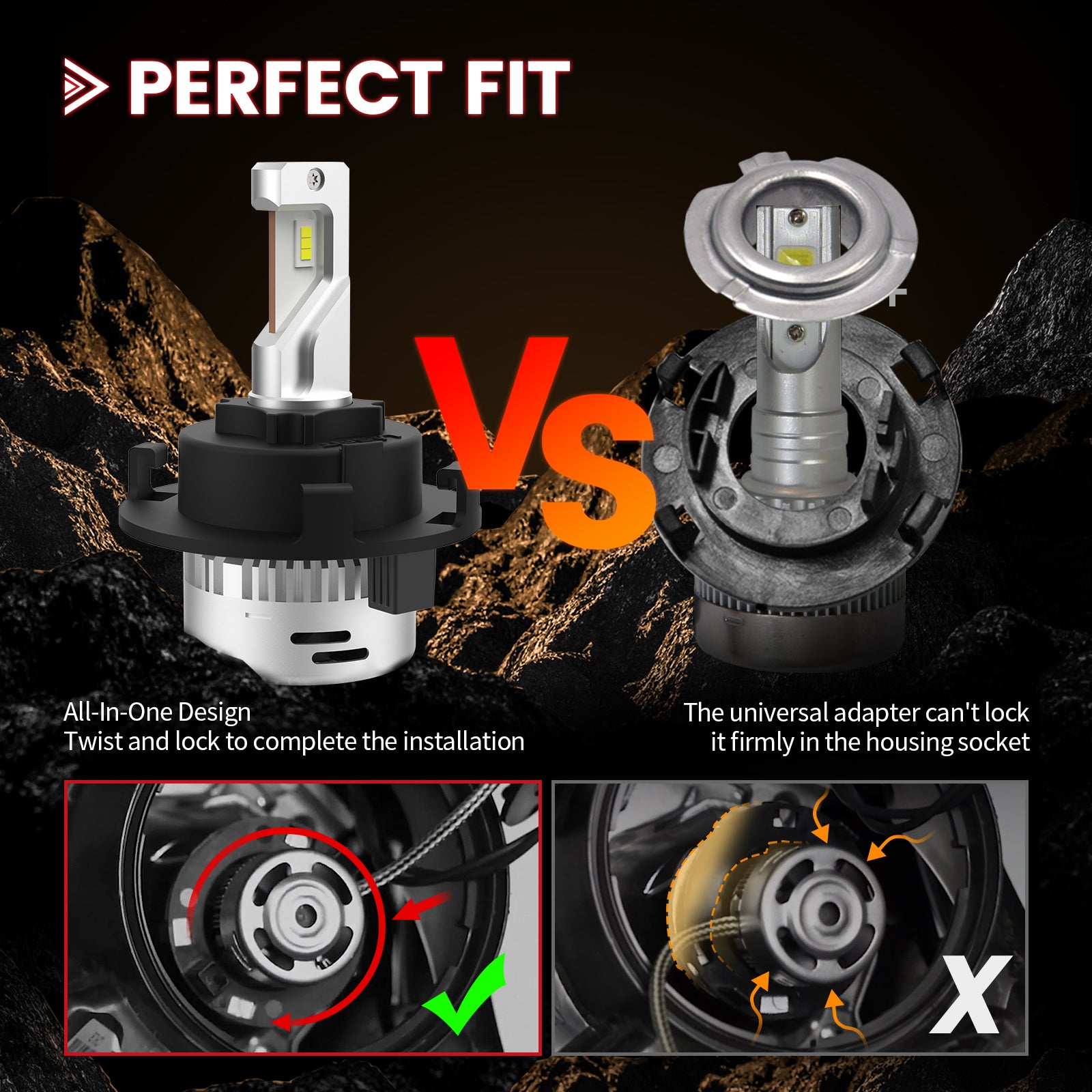 H7 LED Bulbs with Retainer Adapter Plug and Play Customized Design for Hyundai/Kia, 2 Bulbs - Image 4