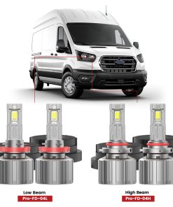 Fit for 2015-2025 Ford Transit-150/250/350 Custom H11 9005 LED Bulbs w/ Dust Cover | Pro-DC Series