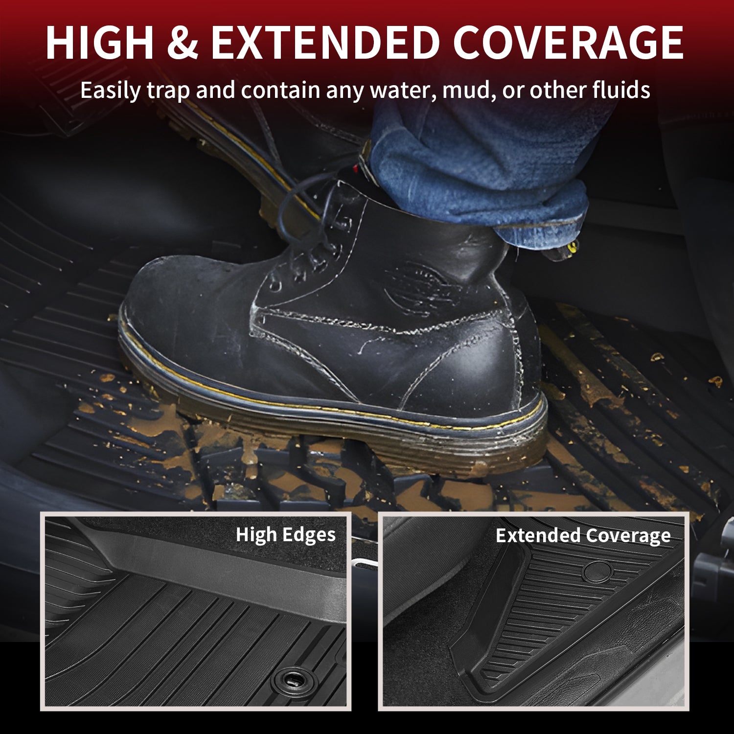 Fit for 2016-2023 Toyota Tacoma 1st Row Floor Mats, Auto Transmission Only, Fit Double & Access Cab - Image 4
