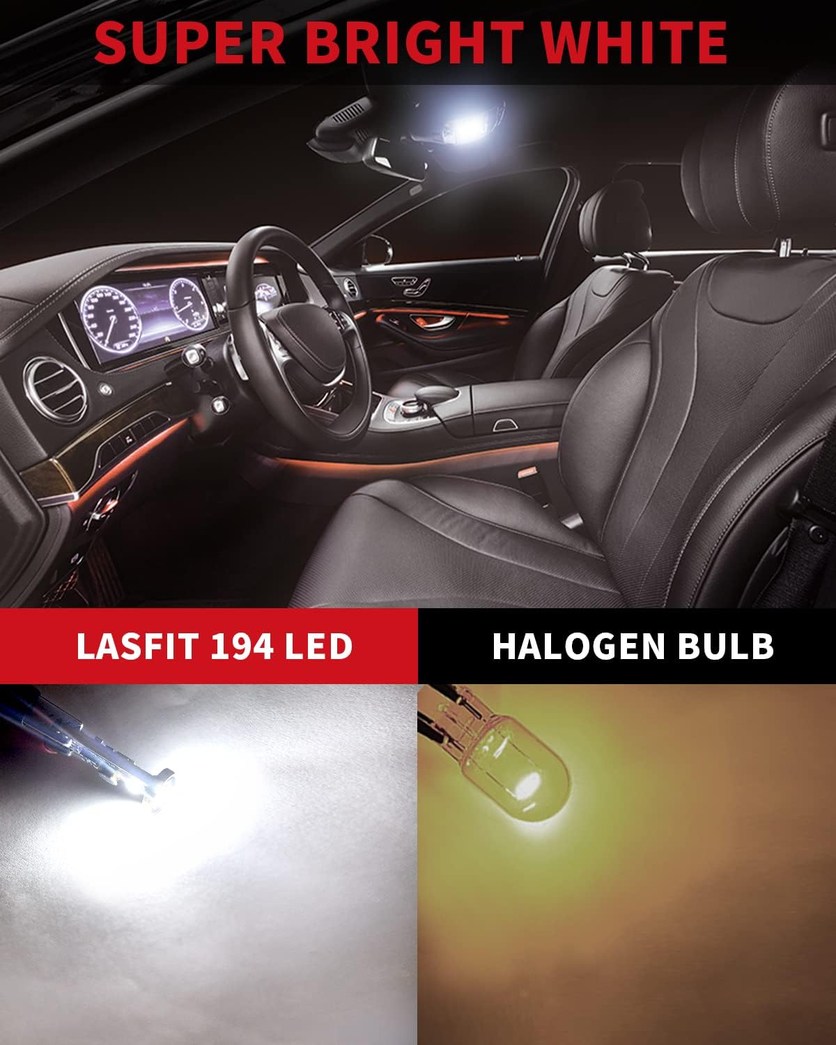T10 194 168 CANBUS Error Free LED License Plate Dome Map Trunk Cargo Light Bulbs | White - Image 2