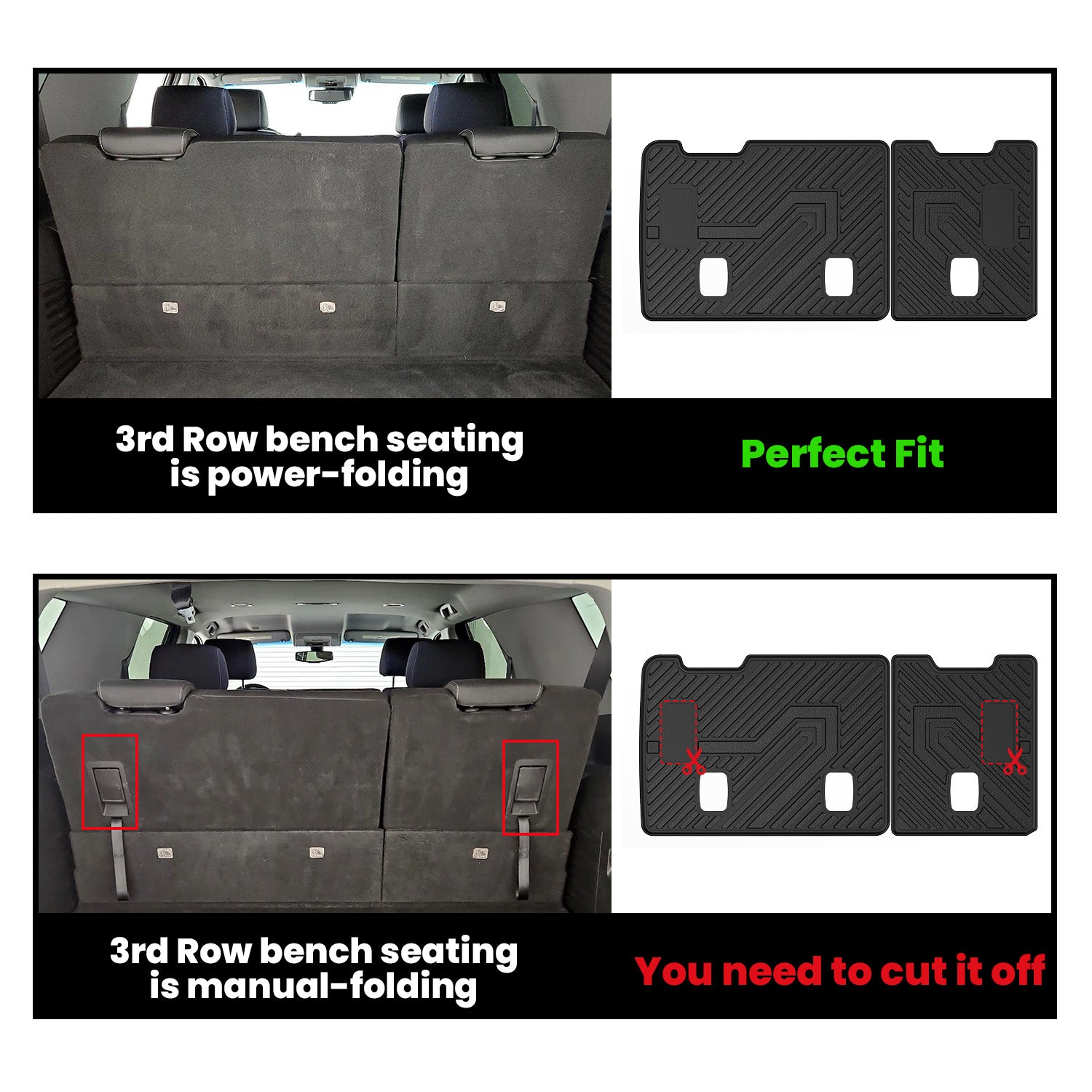 Fit for 2015-2020 Chevrolet Tahoe 7/8 Seats Floor Mats & Seatback & Cargo Mat - Image 2
