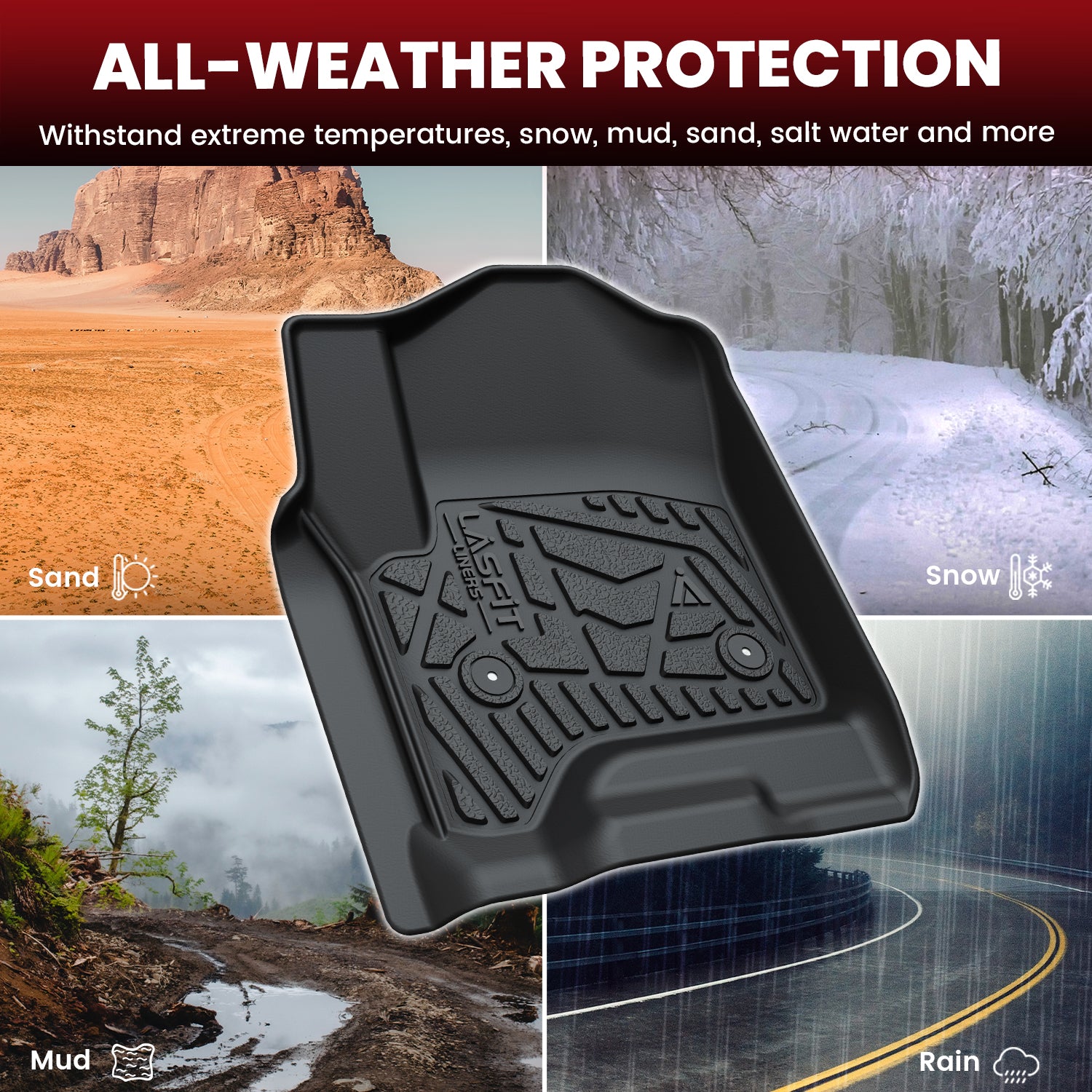 Fit for 2014-2018 Chevrolet Silverado 1500 Floor Mats, Fit Carpet Floor & Without 4*4 Shifter Only - Image 4