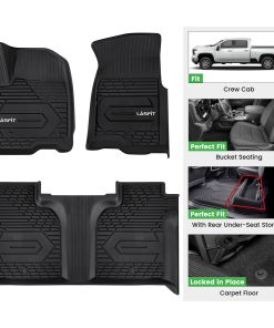 Fit for 2019-2026 Chevrolet Silverado 1500 Floor Mats, Fit Carpet Floor Only, Not Fit 2019 Silverado 1500 LD
